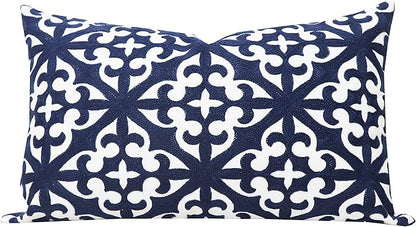 Slow Cow Embroidery Decorative Lumbar Throw Pillow Cover Rectangle Cushion by SLOW+COW