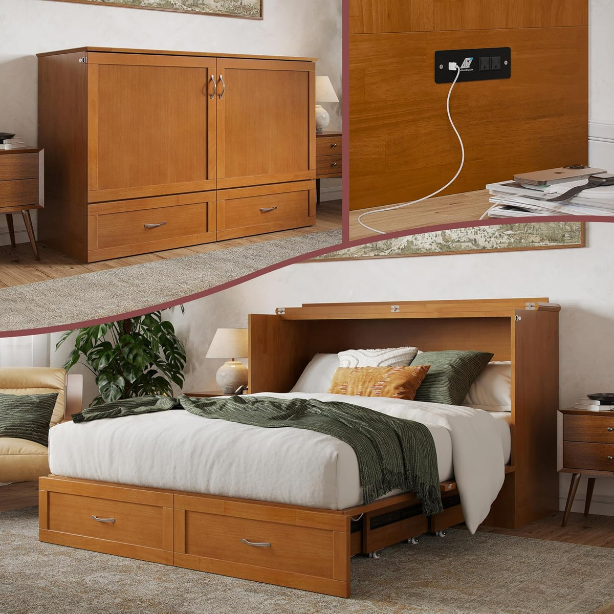 afi, hamilton queen murphy bed chest with 6", main product view