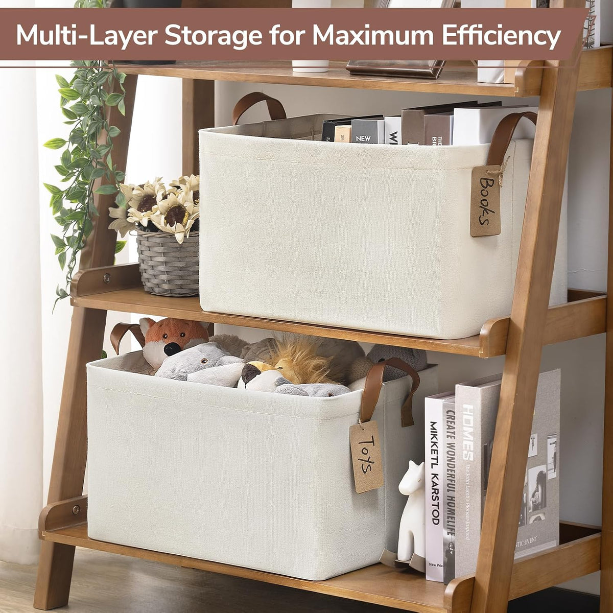 chicvita 4 pack large fabric storage baskets for, package contents