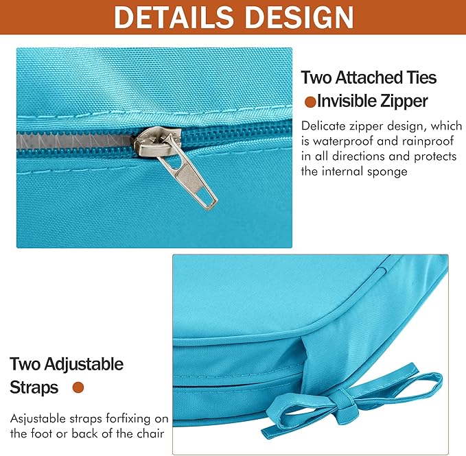 Outdoor Chair Cushions Set of 4 Waterproof Patio Chair Cushions - Image 9