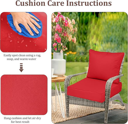 Waterproof Outdoor Chair Cushion Set of 2, Outdoor Cushions - Image 7