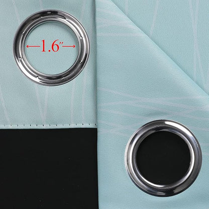 Estelar Textiler Beige and Aqua Ombre Blackout Curtains 45 Inch Length 2 Panels - Image 7