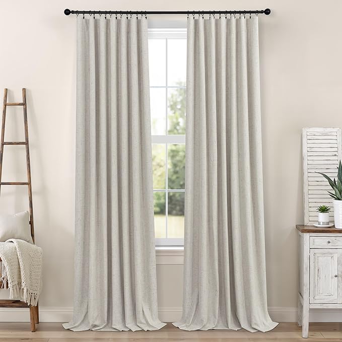 Linen Blackout Curtains 84 Inch Length 2 Panels Set - Image 8