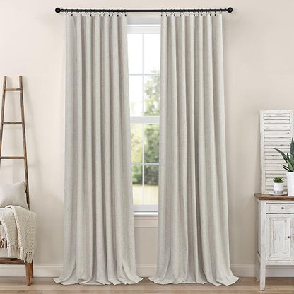 Linen Blackout Curtains 84 Inch Length 2 Panels Set - Image 8