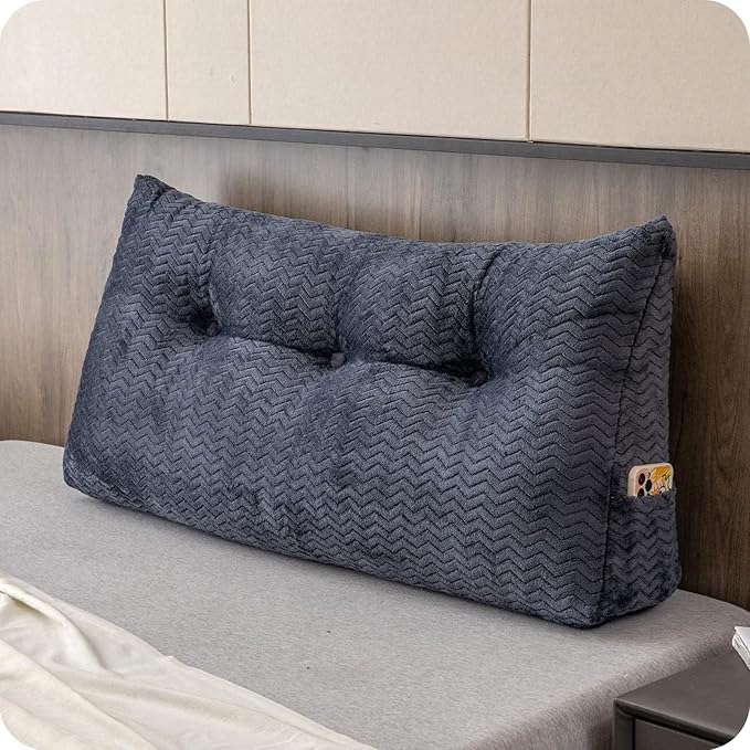 Large Bolster Triangular Headboard Wedge Backrest Positioning Support Bed Rest by ZOEMO