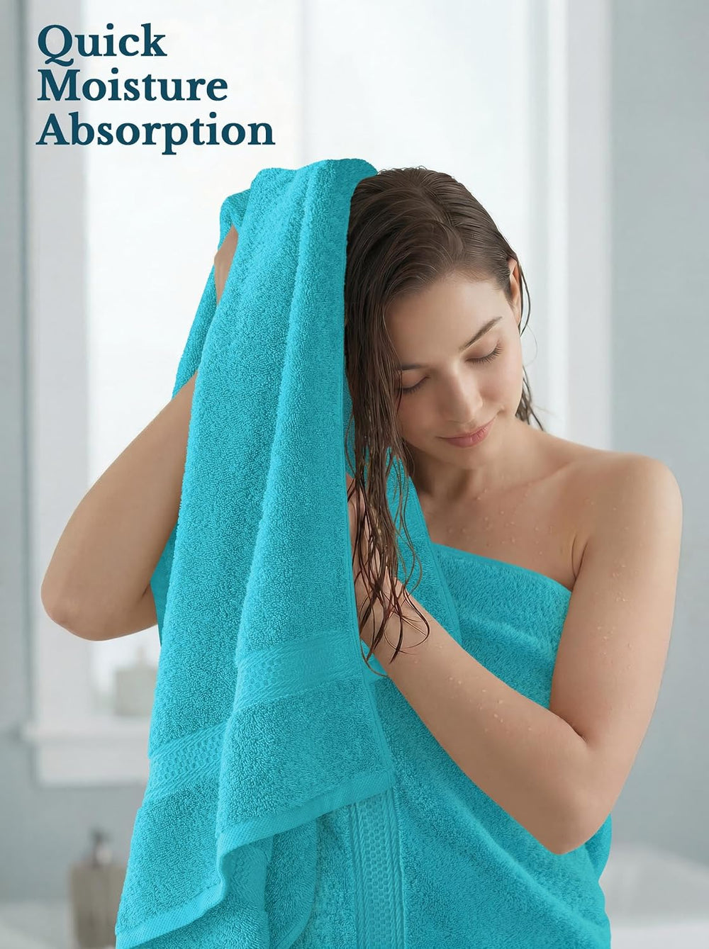 Utopia Towels 4 Pack Premium Bath Towels, 27x54 in, 600 GSM Cotton Turquoise