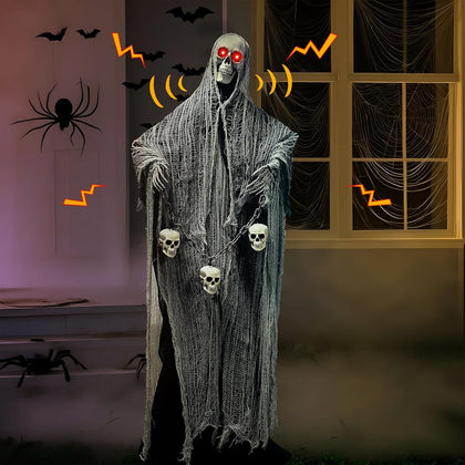 Animated Halloween Decorations Outdoor, 71'Animatronic Halloween Decoration