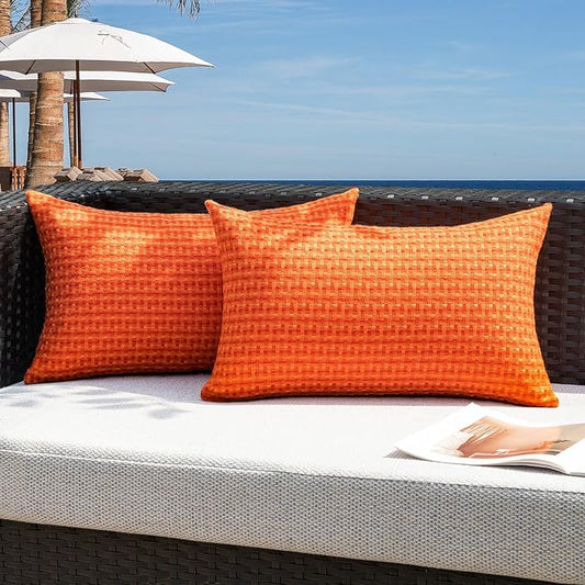 Kevin Textile Fall Outdoor Waterproof Throw Pillow Covers Pack of 2 Farmhouse by KevinTextile