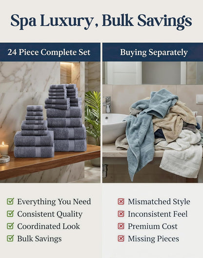 lane linen 100% cotton bath towels set, package contents