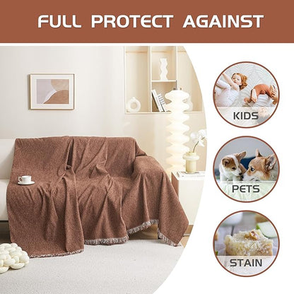 MEETSKY Couch Cover Sofa Covers Washable Chenille Dog Couch Cover, Soft Sofa - Image 2