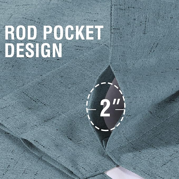 H.VERSAILTEX Linen Look 100% Blackout Curtains 45 Inches Long - Image 6