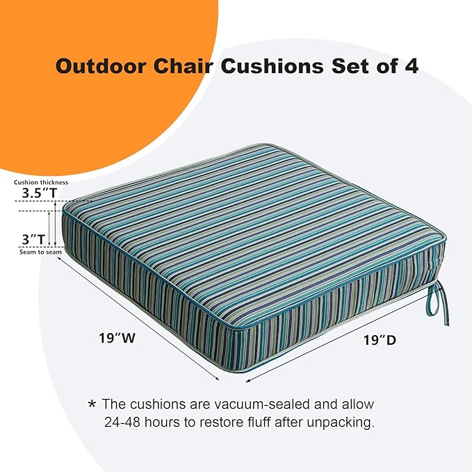 Sunbrella Square Corner Seat Cushions, Indoor Outdoor Water Repellent Universal - Image 6