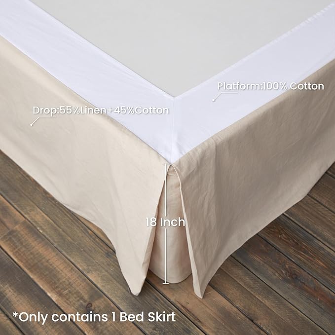 BISELINA French Linen Wrap Around Bed Skirt - Image 3