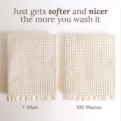 gilden tree waffle towels for bathroom, 100% cotton, package contents