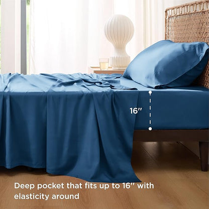 Bedsure Cooling Sheets Twin, Rayon Derived from Bamboo, Breathable & Soft Twin - Image 3