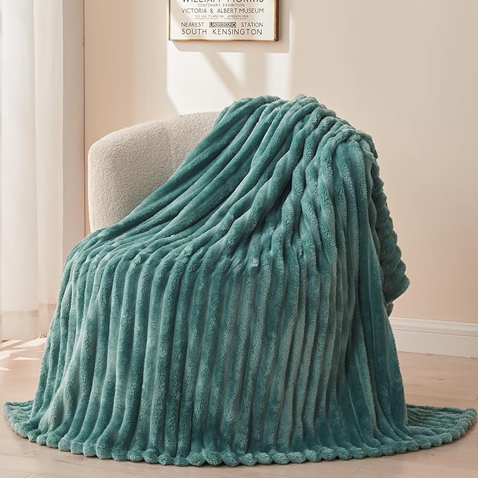 NEWCOSPLAY Super Soft Twin Blanket Light Teal Premium Silky Flannel Fleece 3D by NEWCOSPLAY