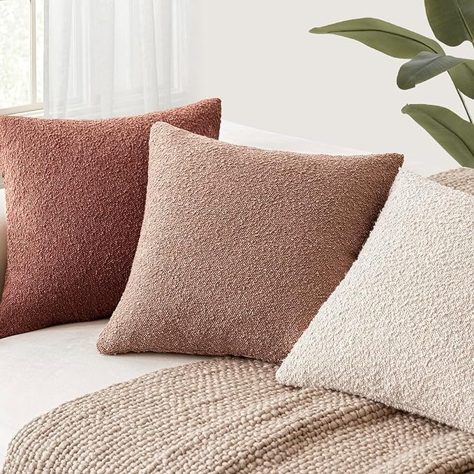Foindtower Decorative Textured Boucle Throw Pillow Covers Accent Solid Pillow - Image 6