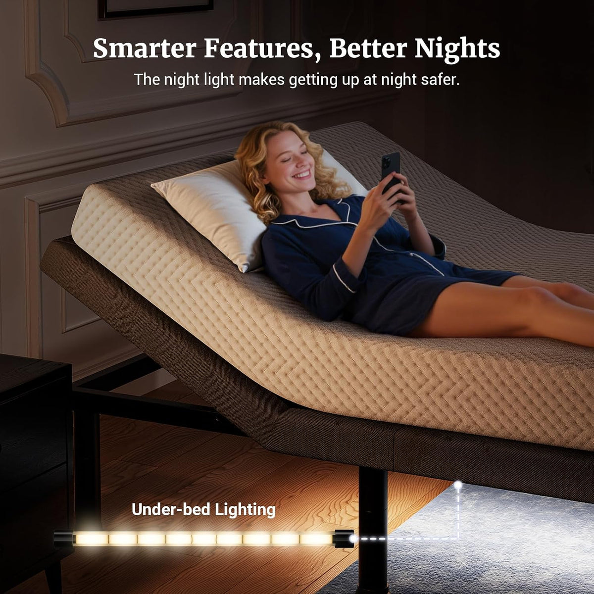tami tami t450 adjustable bed frame queen with, package contents