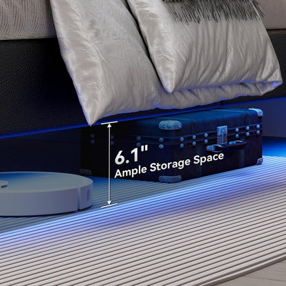 immerstable full size floating bed frame with led, package contents