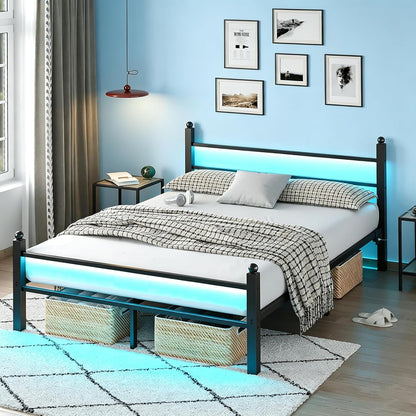 collaredeagle queen bed frame with led lights and, main product view