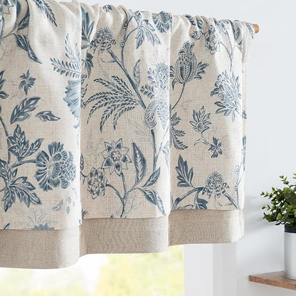 jinchan Floral Valance Curtain Linen Kitchen Valance by JINCHAN