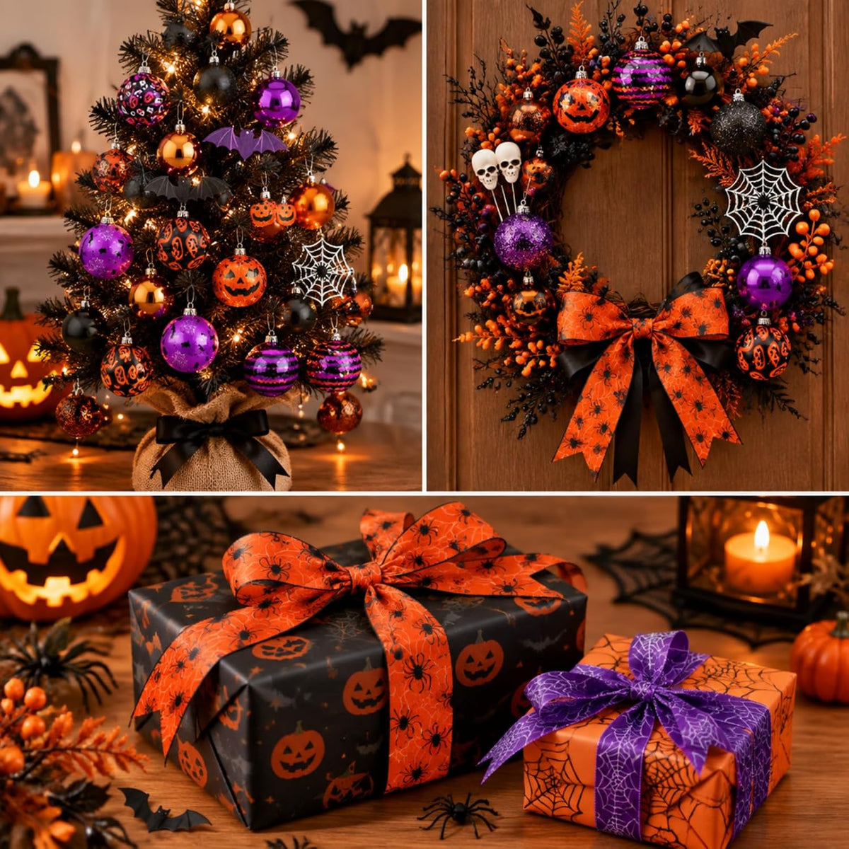 Realspring 100 Pcs Halloween Tree Decorations, Halloween Hanging Ornaments