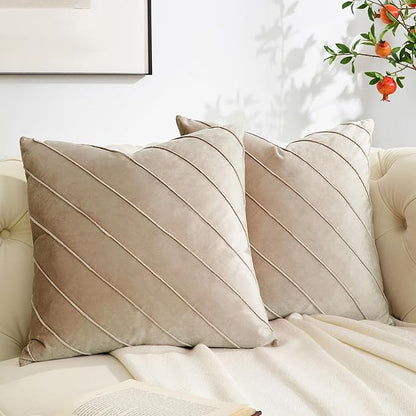 GIGIZAZA Decorative Velvet Pillow Covers 16x16, Living Room Square Cushion by GIGIZAZAFocusingonhomedecoration