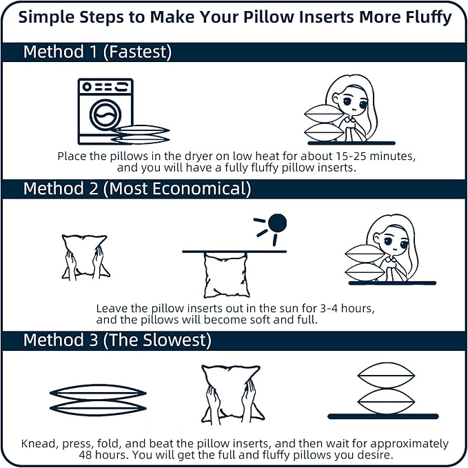 16 x 16 Pillows Insert Set of 2 Down Alternative Throw Pillow Inserts Small - Image 6