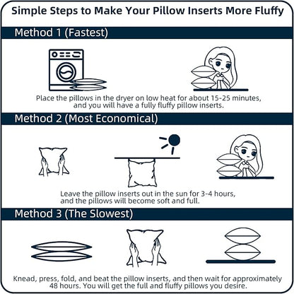 16 x 16 Pillows Insert Set of 2 Down Alternative Throw Pillow Inserts Small - Image 6
