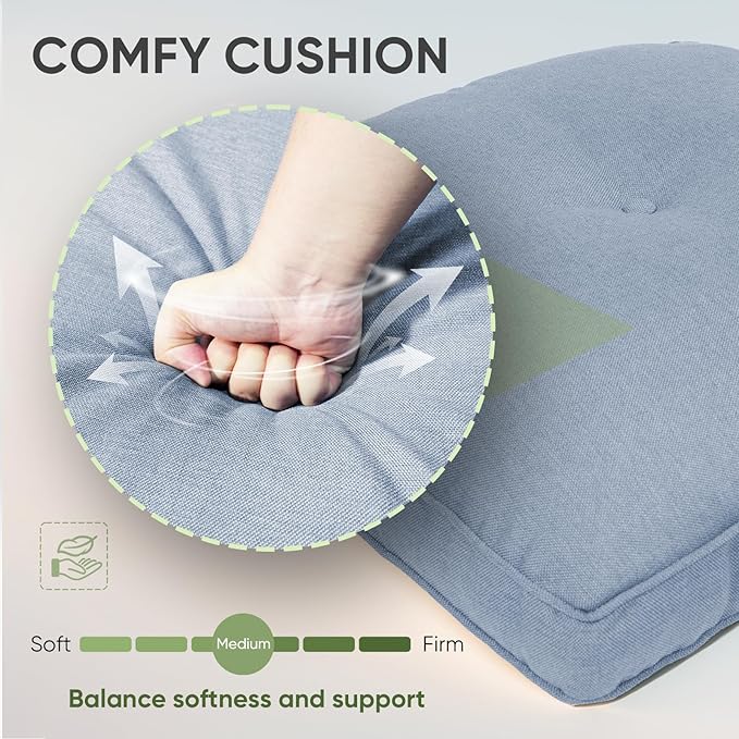 Outdoor Cushion Set of 4, Waterproof Outdoor Seat Cushions 25x22, Patio Chair - Image 5