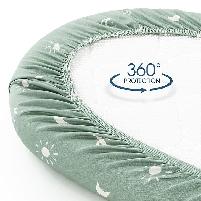 GRSSDER Stretchy Ultra Soft Fitted Bassinet Sheets 3 Pack, Universal Fit - Image 8