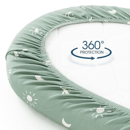 GRSSDER Stretchy Ultra Soft Fitted Bassinet Sheets 3 Pack, Universal Fit - Image 8