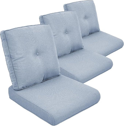 Outdoor Chair Cushion Set of 3, Waterproof Outdoor Seat Cushions 25x22 by moosprr