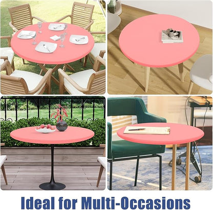 Round Spandex Tablecloth, Elastic Fitted Waterproof Tablecloths - Image 9