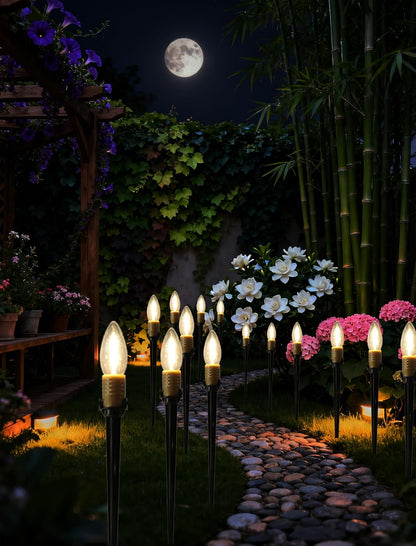38.5ft christmas pathway lights outdoor, 25pk led c26, close-up detail