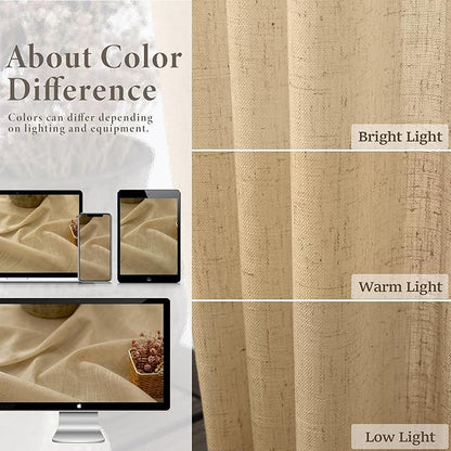 Burlap Color Curtains 84 Inch Length - Image 3