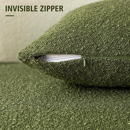 Foindtower Textured Boucle Throw Pillow Covers Accent Solid Lumbar Pillow Cases - Image 3