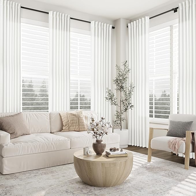 Off White Pinch Pleat Linen Curtains 120 Inches Long - Image 3