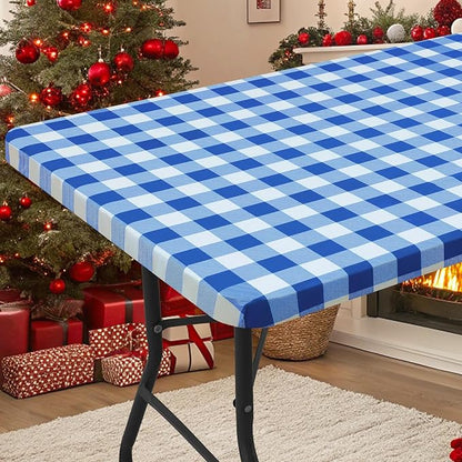 Smiry Rectangle Picnic Table Cloth, Elastic Waterproof Fitted Vinyl Tablecloths by Smiry