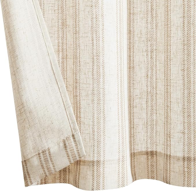 jinchan Striped Valance Window Treatment Linen Valance - Image 7