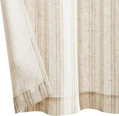 jinchan Striped Valance Window Treatment Linen Valance - Image 7