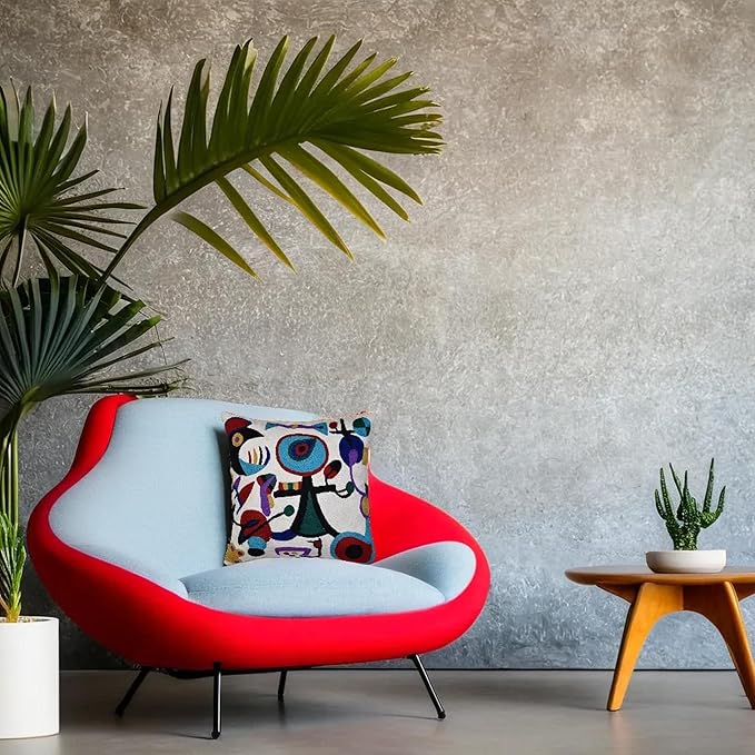 Picasso Inspired Decorative Pillow Cover Hand Embroidered Abstract Toss Pillows - Image 8