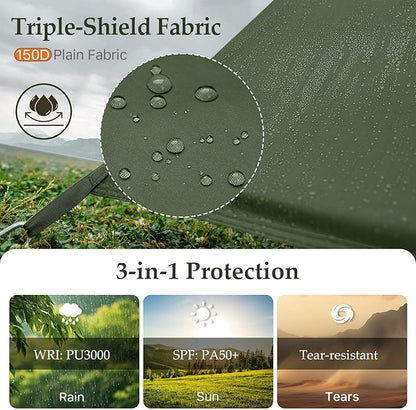 Camping Tarp Tent Portable Multifunctional Bushcraft Backpacking Tear-Resistant - Image 4