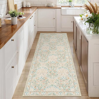 MUJOO Washable Runner Rug, Floral 2x6 Runners - Image 3