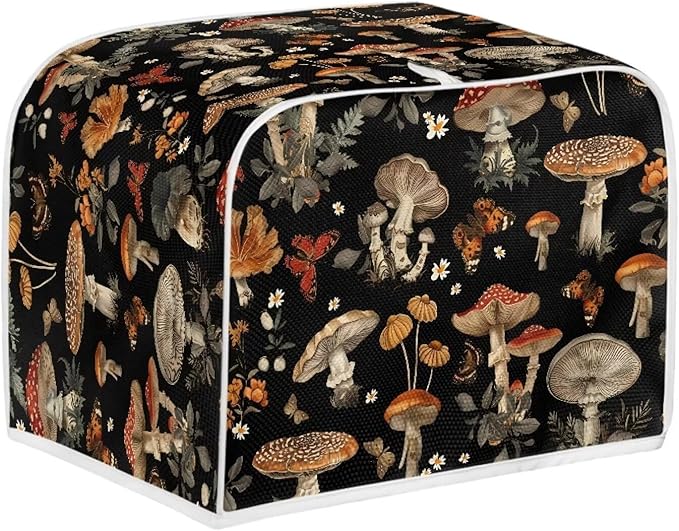 Mushroom Printed 4 Slice Kitchen Machine Covers, Dustproof Toaster Cover Fits - Image 2
