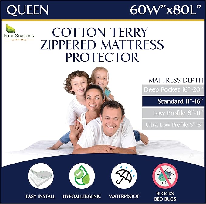 Zippered Waterproof Mattress Encasements by FourSeasonsEssentials