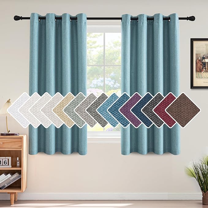 H.VERSAILTEX Linen Blackout Curtain 63 Inches Long by HVERSAILTEX