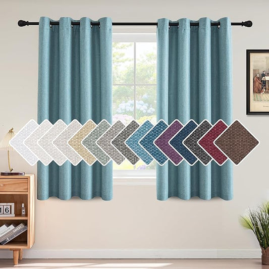 H.VERSAILTEX Linen Blackout Curtain 63 Inches Long by HVERSAILTEX