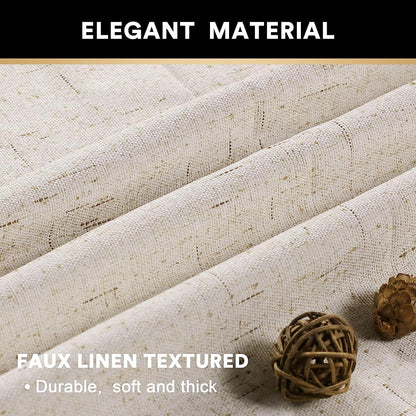 princedeco natural linen curtains 100% blackout linen curtains on a desk or shelf
