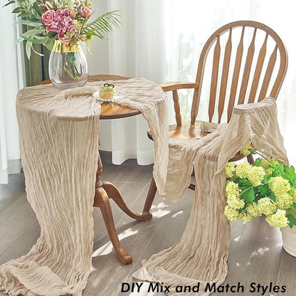IVAPUPU 10 Pcs Cheesecloth Table Runner - 10ft Nude Boho Gauze Cheese Cloth - Image 7